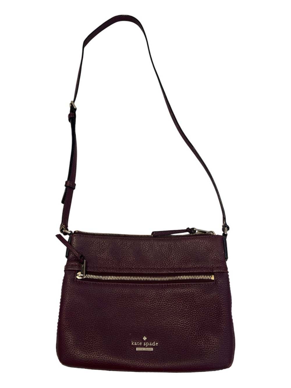 kate spade Purple Pebbled Leather Crossbody with Gold Hardware Fair Condition